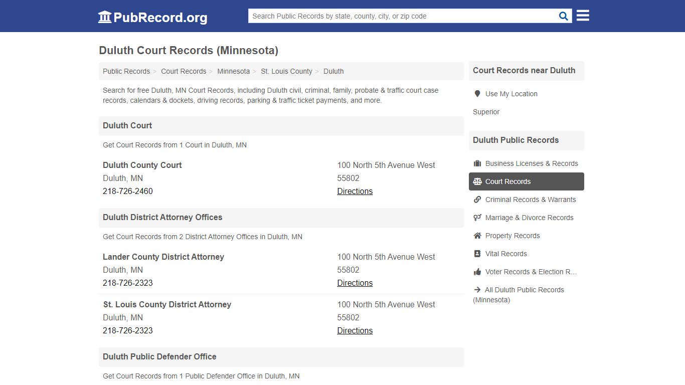 Free Duluth Court Records (Minnesota Court Records)